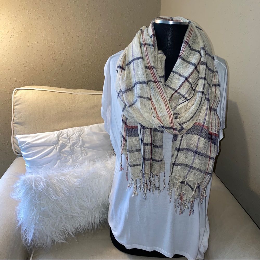 Plaid Oblong Scarf